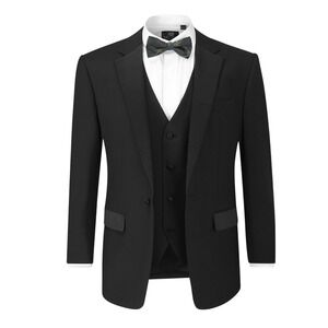 SKOPES Latimer Classic Fit Dinner Suit Black Shawl Lapel Tuxedo Blazer 44R